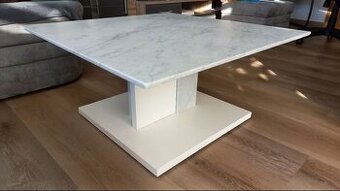 Stůl mramorový konferenční 80x80 cm - bílý mramor