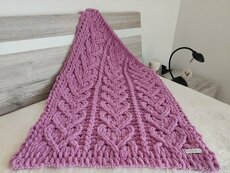 Pletená dětská deka ružovo-fialová - 1
