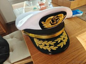 Kapitánská/námořnická čepice - luxusní provedení, odznak kov