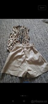 Krásný sexy set kožené kraťasy a body Tygr