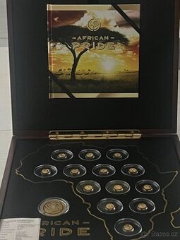 Zlato/ zlata sbirka 13 mincí African Pride proof