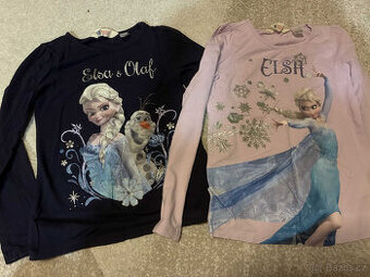 2 x tričko Frozen vel. 122/128 H&M