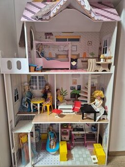 Dřevěný domeček pro panenky Malibu včetně krabice