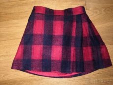 Teplá kostkovaná sukně modro-červená F&F 116