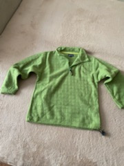 Fleecová mikina na zip u krku. Vlikost: 134. Zelená.