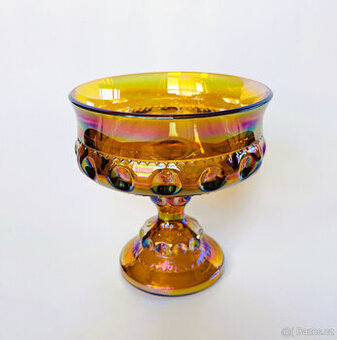 Miska na noze Ø 12 cm, karnevalové sklo, Indiana Glass