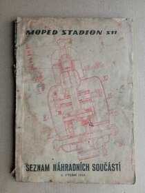 Moped STADION S 11,seznam náhradních součástí,1959 originál