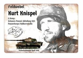 plechová cedule - tankové eso Kurt Knispel - s.Pz.Abt. 503
