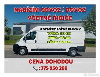 Nabízím DOVOZ/ODVOZ dodávkou s řidičem. Ceny dohodou.