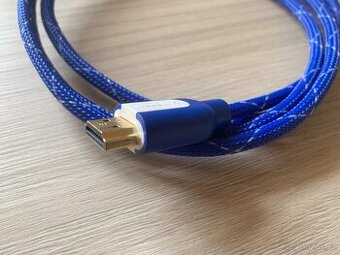 HDMI kabel 1.4 délka 1,8m opletený modrý