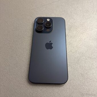 iPhone 15 Pro 128GB blue titan, bez škrábance, rok záruka
