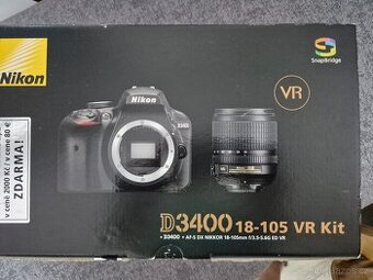 Nikon D3400 + příslušenství