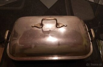 Starožitný Pekáč s poklopem zn.Berndorf Rein Nickel