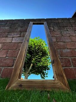 Zrcadlo v masívním, kartáčovaném rámu 50x130 cm