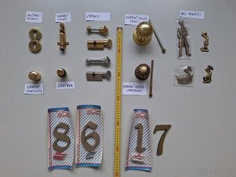 Mosazné doplňky-rozety, stavěče,zarážky,FAB vložky