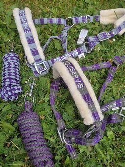 Fialové ohlávky s beránkem full a vodítko