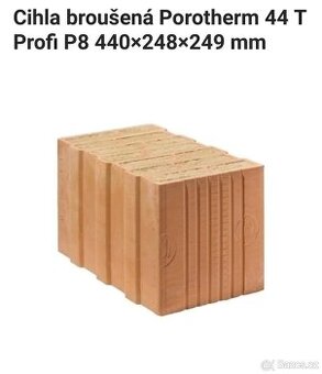 Cihla broušená Porotherm 44 T Profi P8 440×248×249 mm