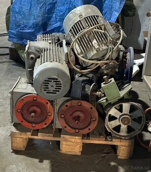 Různé elektromotory některé i s převodovkou