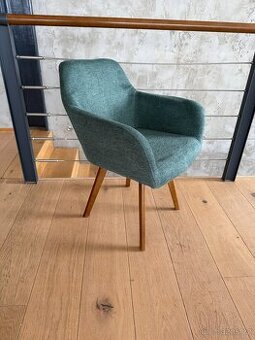 Jídelní křeslo - látkový potah + dubové nohy