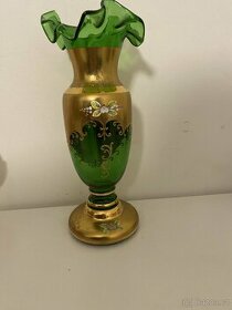 novoborská váza zelená