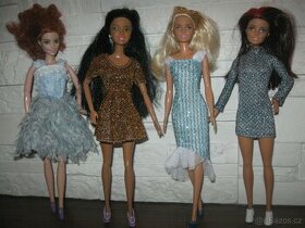 elegantní barevné lurexové šaty na Barbie