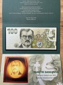 100 Kč 2022 pamětní bankovka Karel Engliš EQ07 + ET08 - 1