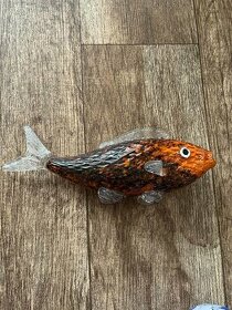Figurální skleněná ryba, dekorace, sběratelský kousek - 1