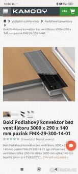 Boki Podlahový konvektor bez ventilátoru