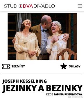 1x vstupenka JEZINKY A BEZINKY - Studio Dva Praha 18.5.