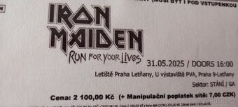 Iron Maiden 2 x vstupenky