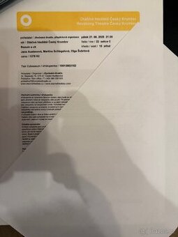 4 vstupenky na Otáčivé hlediště ČK na 27.6.2025
