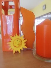 Váza, oranžové dekorace - 1