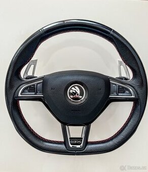 Škoda vyhřívaný Volant VRS, červená niť, DSG nástavce