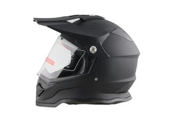 Homologovaná ENDURO helma černá matná s kšiltem - DOT a ECE