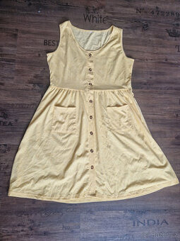 Letní šaty propínací bez rukávů žluté