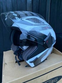 Moto helma Premier Bliss - bílo šedá - XS