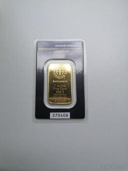 Zlatý investiční slitek 1 oz (31,1g) Argor-Heraeus
