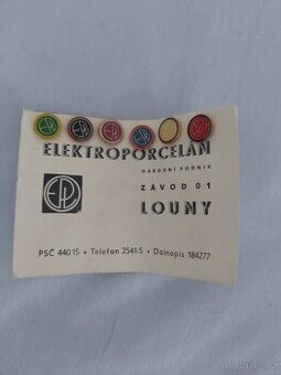 Odznaky - sada odznaků Elektroporcelán Louny