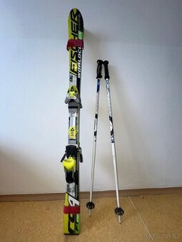 Tvrdé sjezdařské lyže Fischer + hole