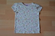 Dětské dívčí triko krátký rukáv - květiny