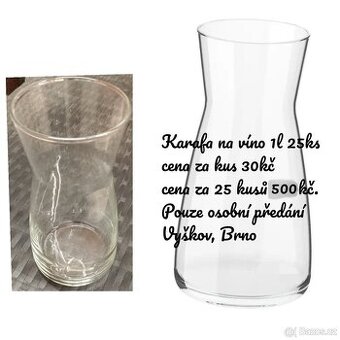 Sklenice, karafy, džbány , vázy, běhouny, svatba