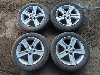 Prodám sadu Alu disků Mazda 7Jx16H2 ET55 + le pneu 205/55/16