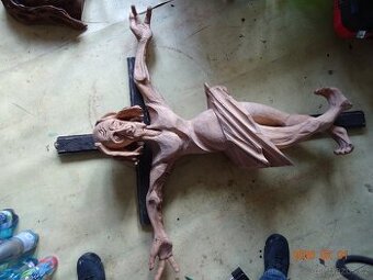 Staré velké dřevořezby - Tříprstý, Ukřižovaný, Hlava