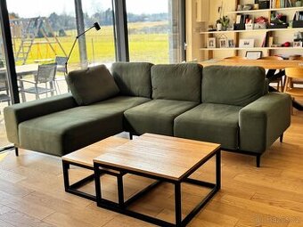 Rohová rozkládací sedací souprava