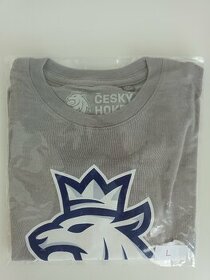 Tričko dětské - logo lev - Český Hokej – šedé