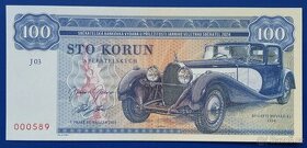 100 Korun, Zapadlík, Bugatti  Royale, Unc