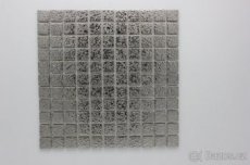 Mozaika, glazovaná, stříbrná, relief 25x25mm