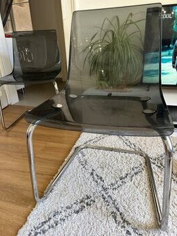 Moderní designové židle - průhledný plast,kovový rám (2 ks)