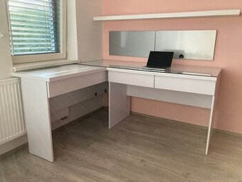 Rohový psací stůl - nábytek dětský pokoj , stolek , skříňka