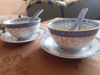 Rýžový porcelán - 2 misky - 1